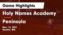 Holy Names Academy vs Peninsula  Game Highlights - Nov. 12, 2021