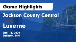 Jackson County Central  vs Luverne  Game Highlights - Jan. 16, 2020