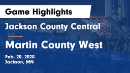Jackson County Central  vs Martin County West  Game Highlights - Feb. 20, 2020