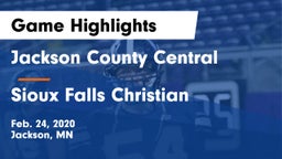 Jackson County Central  vs Sioux Falls Christian  Game Highlights - Feb. 24, 2020