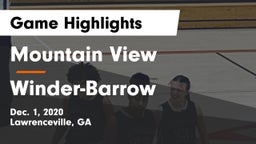 Mountain View  vs Winder-Barrow  Game Highlights - Dec. 1, 2020