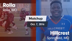 Matchup: Rolla  vs. Hillcrest  2016