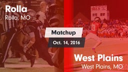 Matchup: Rolla  vs. West Plains  2016