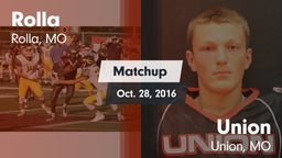 Matchup: Rolla  vs. Union  2016