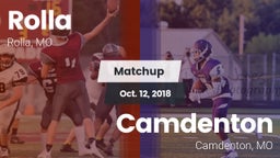 Matchup: Rolla  vs. Camdenton  2018