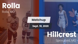 Matchup: Rolla  vs. Hillcrest  2020