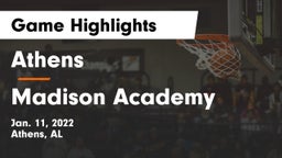 Athens  vs Madison Academy  Game Highlights - Jan. 11, 2022