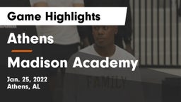 Athens  vs Madison Academy  Game Highlights - Jan. 25, 2022