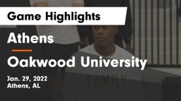 Athens  vs Oakwood University Game Highlights - Jan. 29, 2022