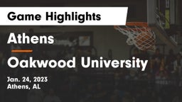 Athens  vs Oakwood University Game Highlights - Jan. 24, 2023