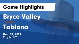 Bryce Valley  vs Tabiona Game Highlights - Dec. 29, 2021