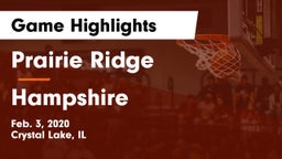 Prairie Ridge  vs Hampshire  Game Highlights - Feb. 3, 2020