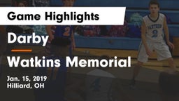 Darby  vs Watkins Memorial  Game Highlights - Jan. 15, 2019
