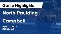 North Paulding  vs Campbell  Game Highlights - April 28, 2023