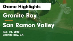 Granite Bay  vs San Ramon Valley  Game Highlights - Feb. 21, 2020
