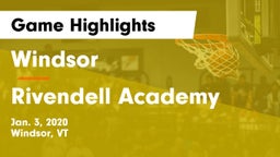 Windsor  vs Rivendell Academy Game Highlights - Jan. 3, 2020