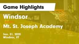 Windsor  vs Mt. St. Joseph Academy  Game Highlights - Jan. 31, 2020