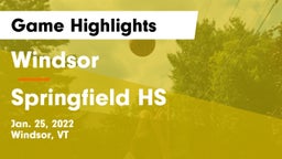 Windsor  vs Springfield HS Game Highlights - Jan. 25, 2022