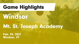 Windsor  vs Mt. St. Joseph Academy  Game Highlights - Feb. 24, 2022