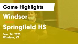 Windsor  vs Springfield HS Game Highlights - Jan. 24, 2023