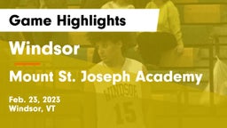 Windsor  vs Mount St. Joseph Academy Game Highlights - Feb. 23, 2023
