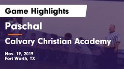 Paschal  vs Calvary Christian Academy Game Highlights - Nov. 19, 2019