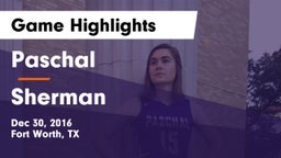Paschal  vs Sherman  Game Highlights - Dec 30, 2016