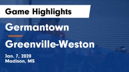 Germantown  vs Greenville-Weston  Game Highlights - Jan. 7, 2020