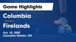 Columbia  vs Firelands  Game Highlights - Oct. 10, 2020