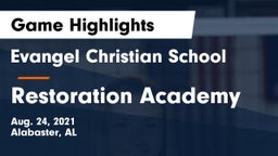 Evangel Christian School vs Restoration Academy Game Highlights - Aug. 24, 2021