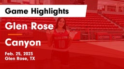 Glen Rose  vs Canyon Game Highlights - Feb. 25, 2023