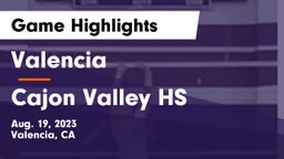 Valencia  vs Cajon Valley HS Game Highlights - Aug. 19, 2023