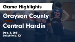 Grayson County  vs Central Hardin  Game Highlights - Dec. 2, 2021