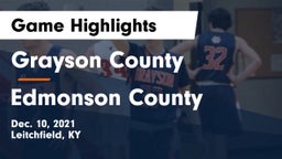 Grayson County  vs Edmonson County  Game Highlights - Dec. 10, 2021