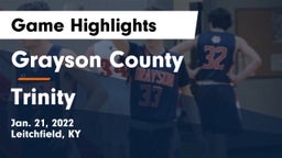Grayson County  vs Trinity  Game Highlights - Jan. 21, 2022