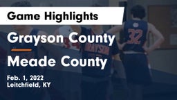 Grayson County  vs Meade County  Game Highlights - Feb. 1, 2022