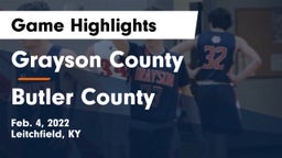 Grayson County  vs Butler County  Game Highlights - Feb. 4, 2022