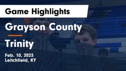 Grayson County  vs Trinity  Game Highlights - Feb. 10, 2023