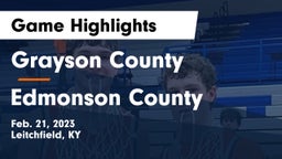Grayson County  vs Edmonson County   Game Highlights - Feb. 21, 2023