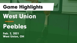 West Union  vs Peebles  Game Highlights - Feb. 2, 2021