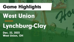 West Union  vs Lynchburg-Clay  Game Highlights - Dec. 22, 2023