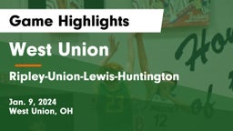 West Union  vs Ripley-Union-Lewis-Huntington Game Highlights - Jan. 9, 2024