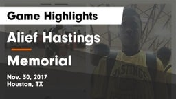 Alief Hastings  vs Memorial  Game Highlights - Nov. 30, 2017