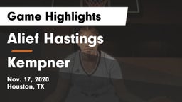 Alief Hastings  vs Kempner  Game Highlights - Nov. 17, 2020