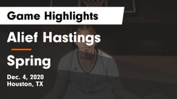 Alief Hastings  vs Spring  Game Highlights - Dec. 4, 2020