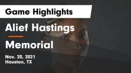 Alief Hastings  vs Memorial  Game Highlights - Nov. 20, 2021