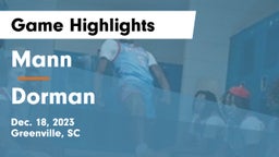 Mann  vs Dorman  Game Highlights - Dec. 18, 2023