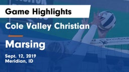 Cole Valley Christian  vs Marsing  Game Highlights - Sept. 12, 2019