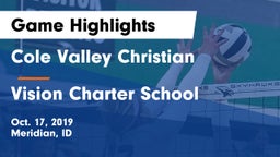 Cole Valley Christian  vs Vision Charter School Game Highlights - Oct. 17, 2019