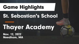 St. Sebastian's School vs Thayer Academy  Game Highlights - Nov. 12, 2022